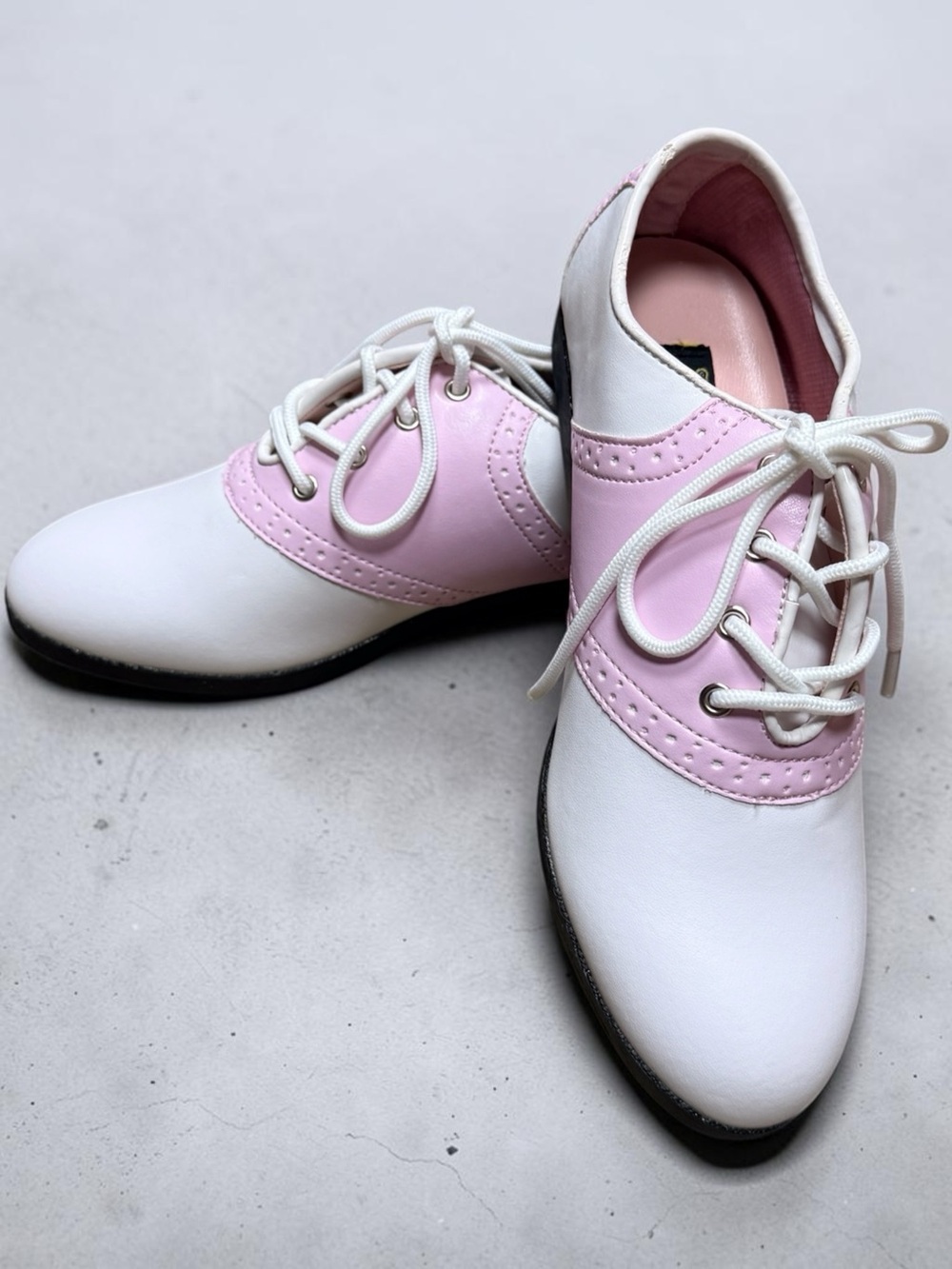 Funtasma White and Pink Two-Tone Lace-Up Flats - Picture 3 of 5